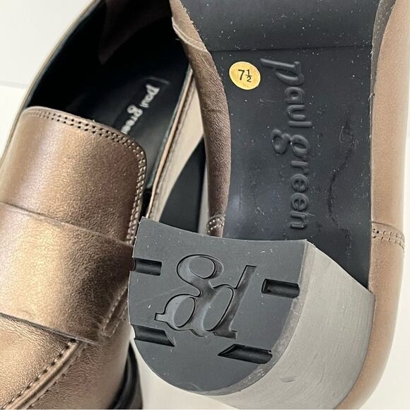 PAUL GREEN Nina Loafer Pump in Grunge Metallic Leather Size 10 NEW - Picture 12 of 14